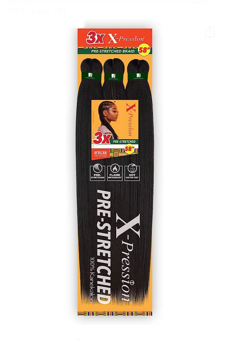 3X X-Pression Pre-Stretched 58”