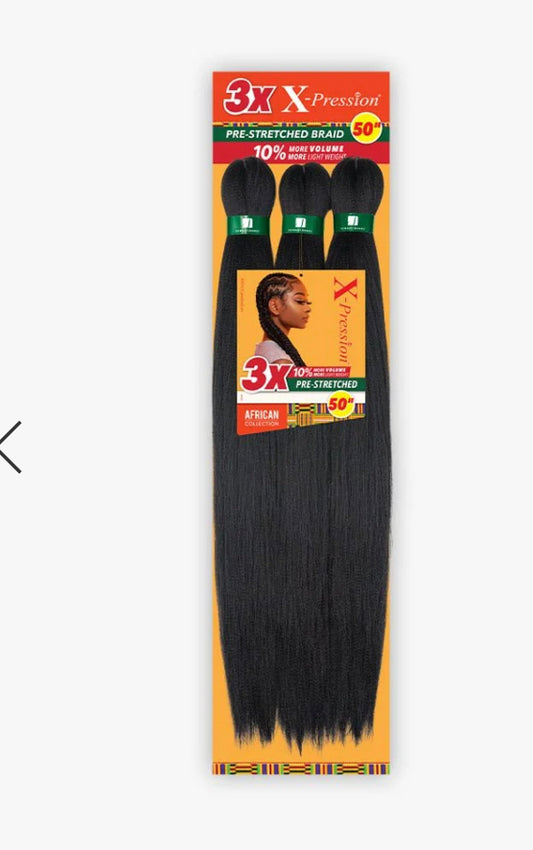 3X X-PRESSION PRE-STRETCHED BRAID 50″