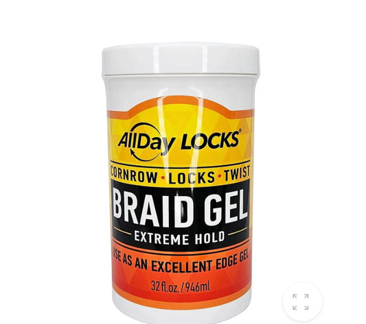 AllDay Locks Braid Gel Extreme Hold, 32 Oz