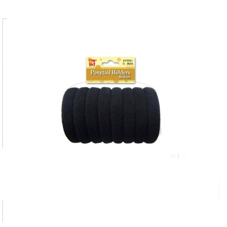 Ponytail Holders-Medium Black