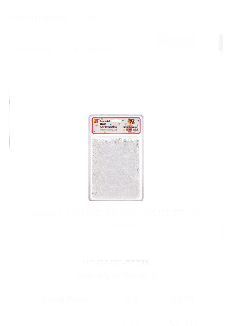 Small Round Beads Value Pack Clear