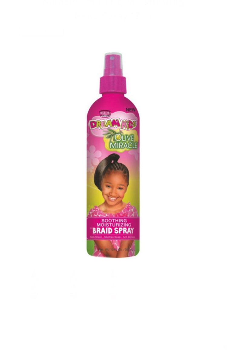 African Pride Dram Kids Olive Miracle Soothing Moisturizing Braid Spray 12oz